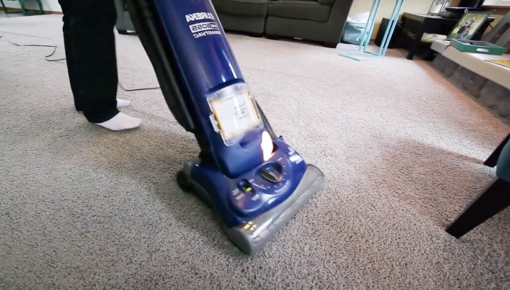vacuuming house